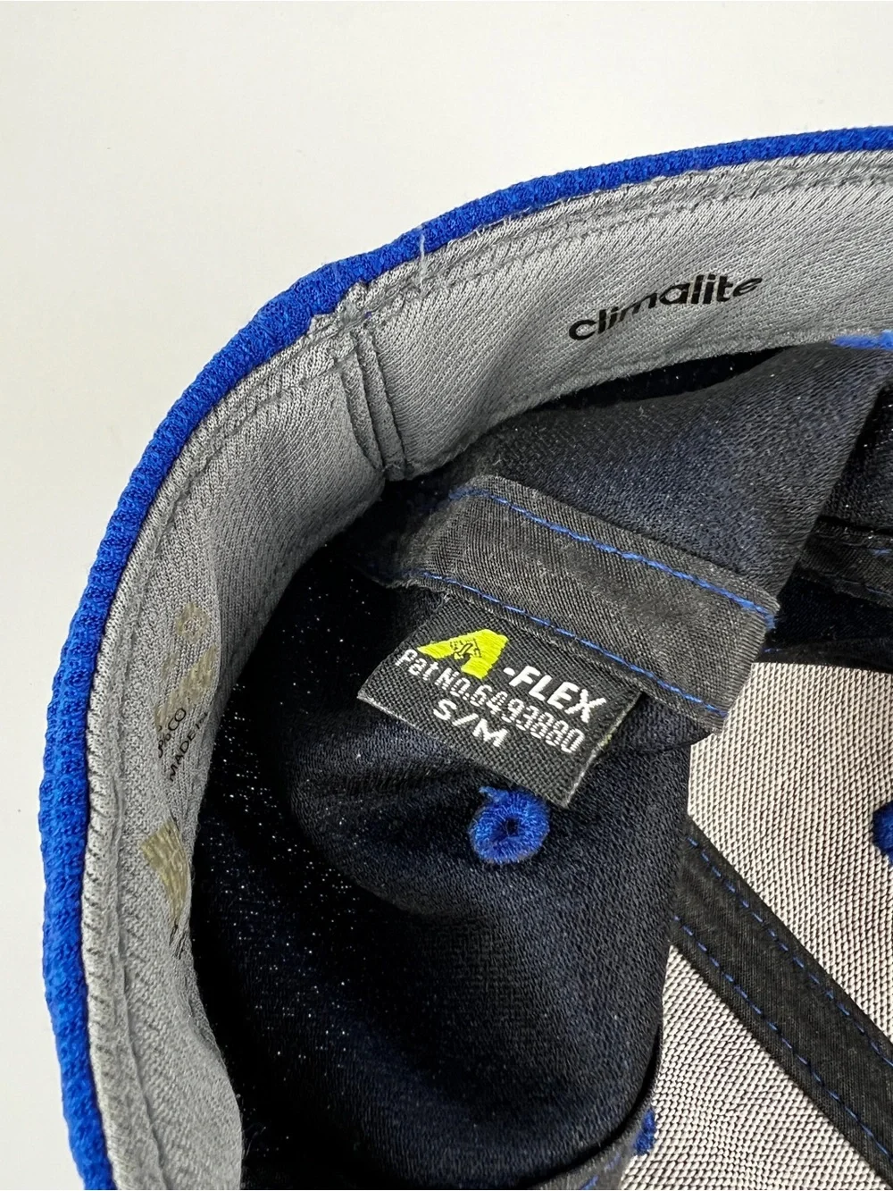 Adidas Climalite A-Flex Fitted Youth Hat Baseball Cap Embroidered Logo Blue Gray